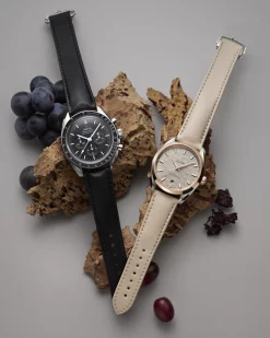 Beige vegan strap with foldover clasp^OMEGA Sale