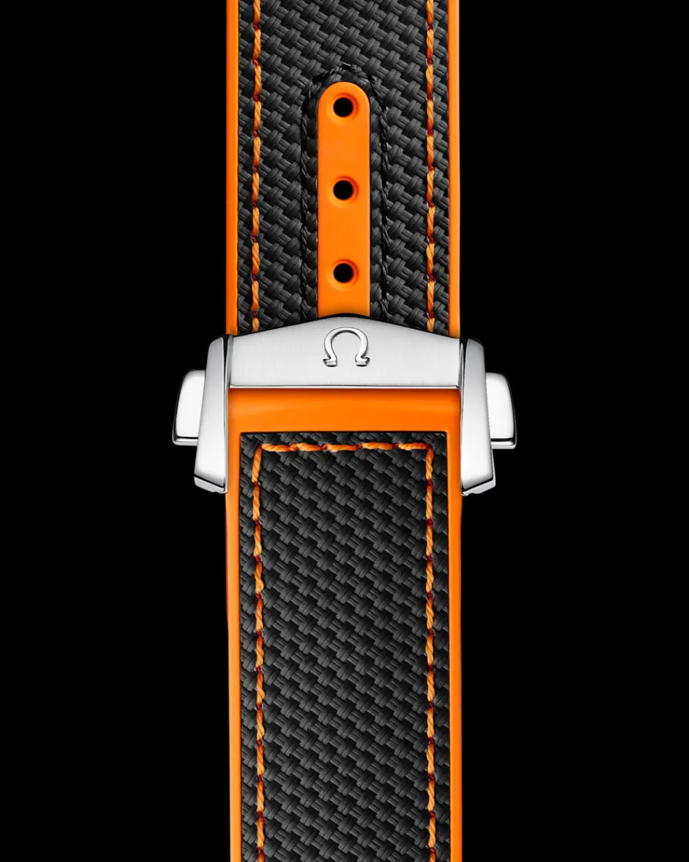 Black rubber strap with foldover clasp for the Seamaster Planet Ocean 600M^OMEGA Online