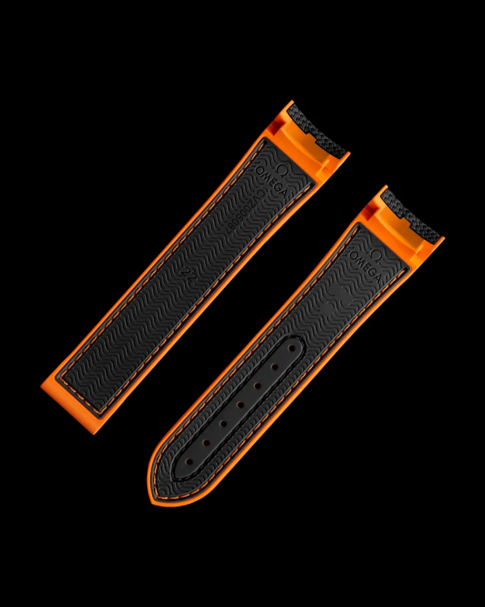 Black rubber strap with foldover clasp for the Seamaster Planet Ocean 600M^OMEGA Online