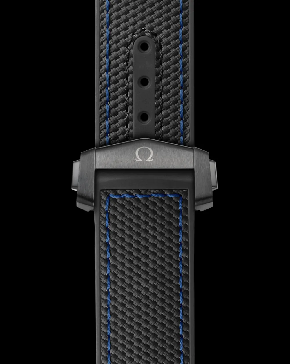 Black rubber strap with foldover clasp for the Seamaster Planet Ocean 600M^OMEGA Best