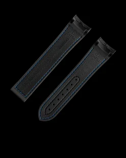 Black rubber strap with foldover clasp for the Seamaster Planet Ocean 600M^OMEGA Best