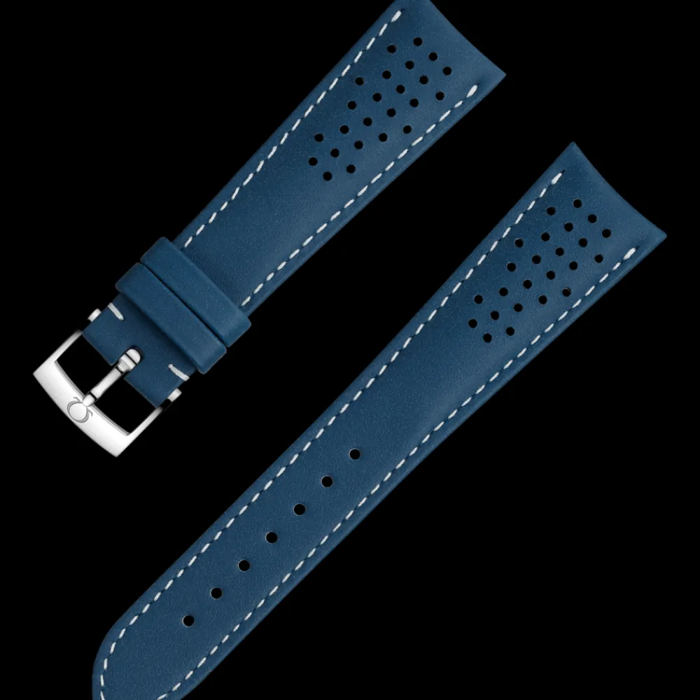 Blue leather strap with pin buckle^OMEGA New
