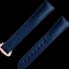 Blue vegan strap with foldover clasp^OMEGA Fashion
