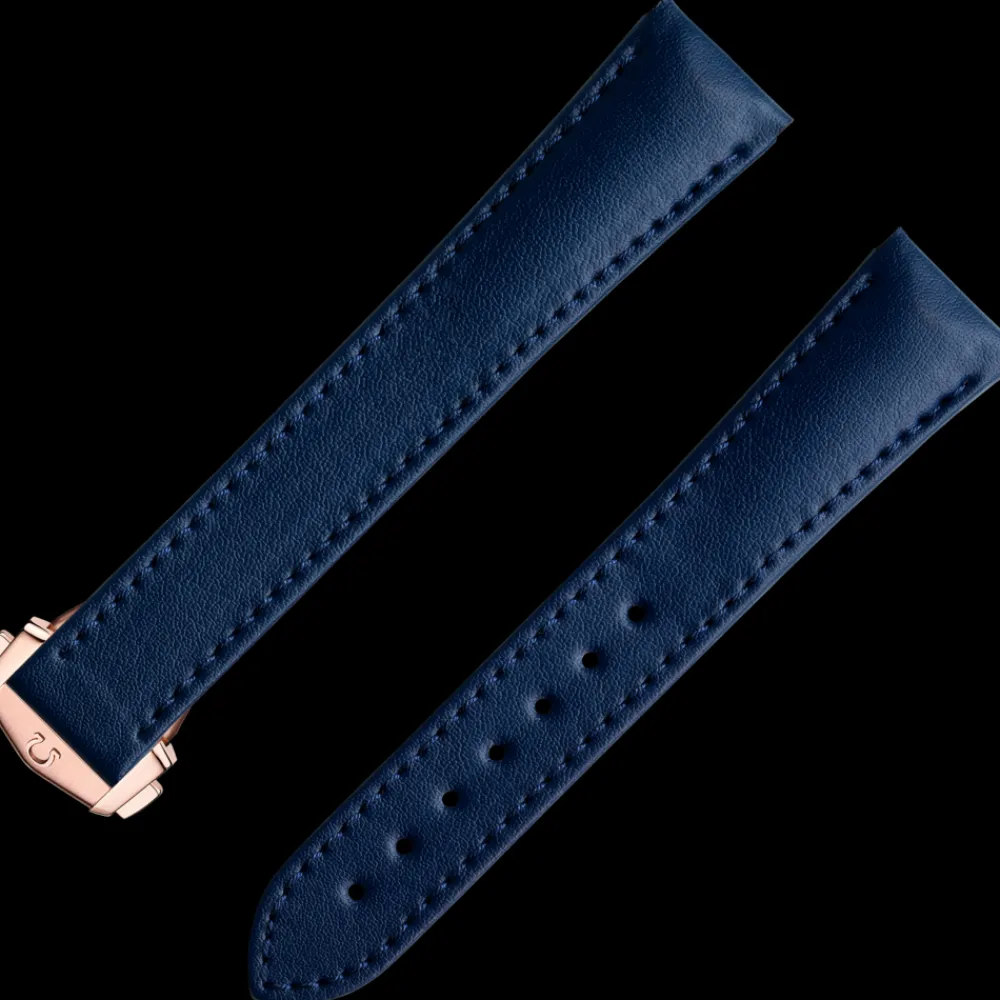 Blue vegan strap with foldover clasp^OMEGA Fashion
