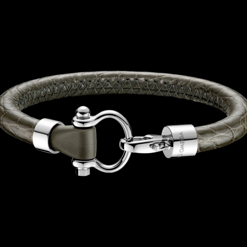 Bracelet, alligator leather, stainless steel^OMEGA Sale