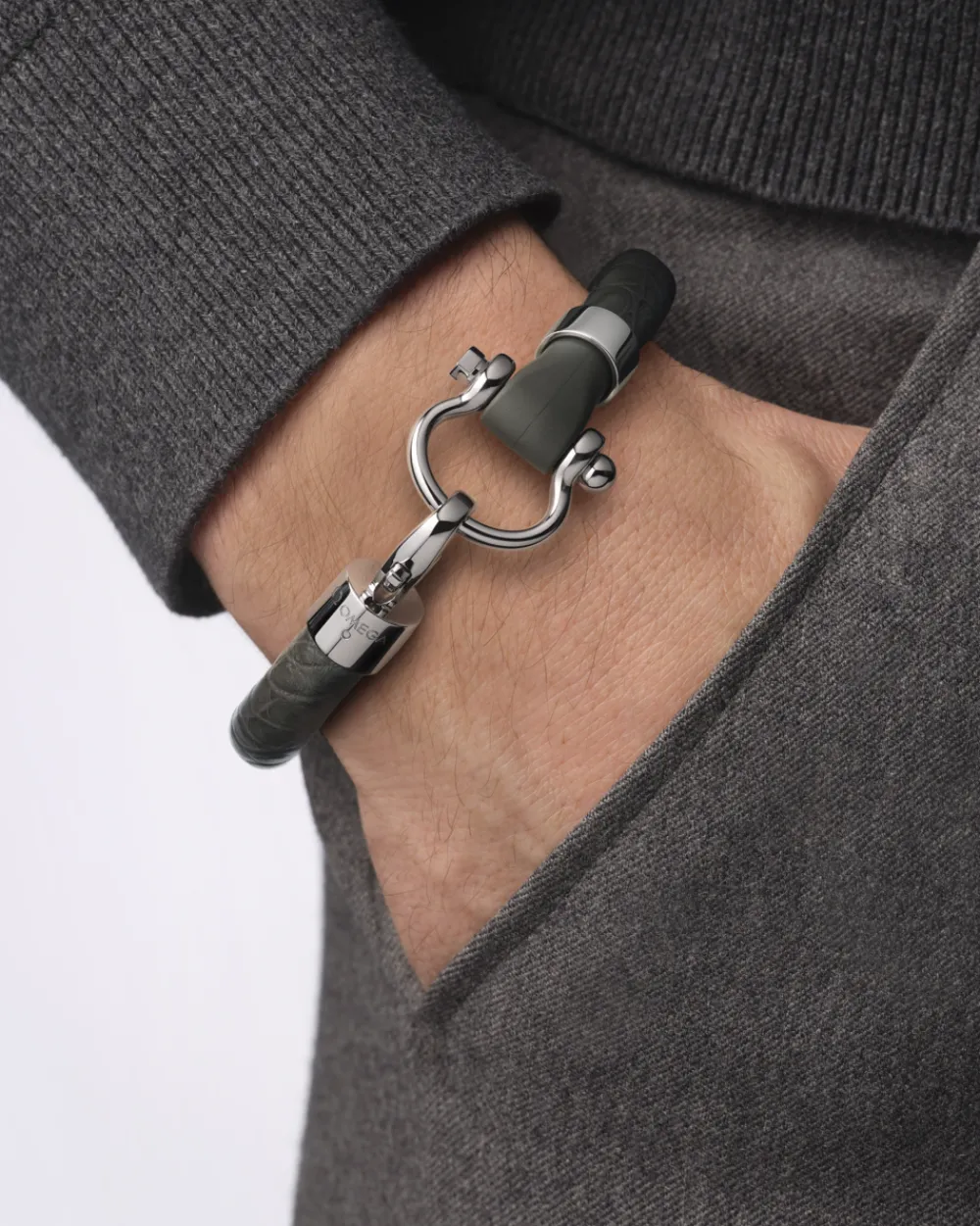 Bracelet, alligator leather, stainless steel^OMEGA Sale