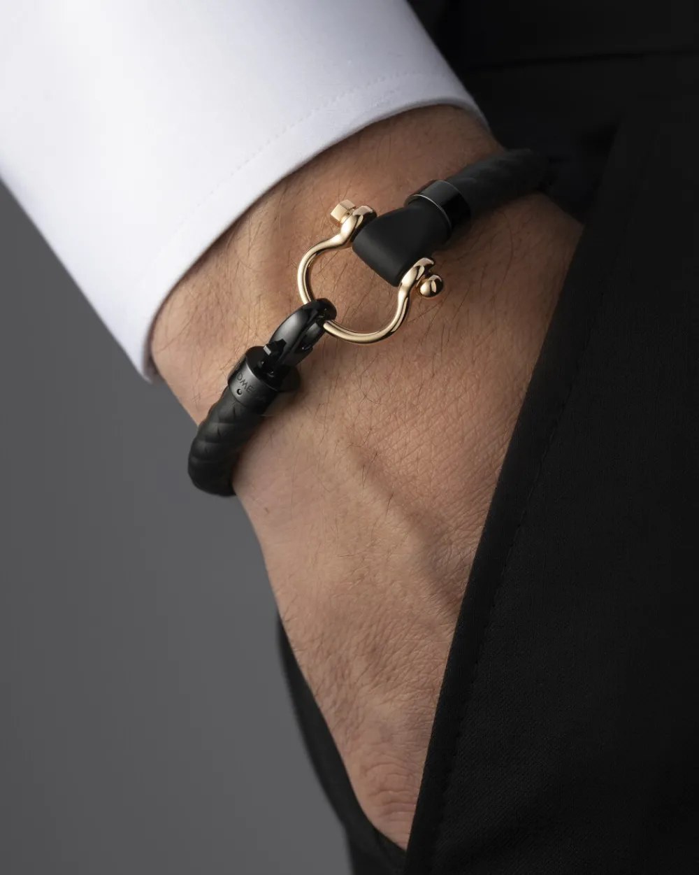 Bracelet, 18k red gold, rubber, stainless steel^OMEGA Clearance