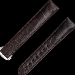 Brown alligator leather strap with foldover clasp^OMEGA Online