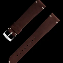 Brown leather strap with pin buckle^OMEGA Fashion