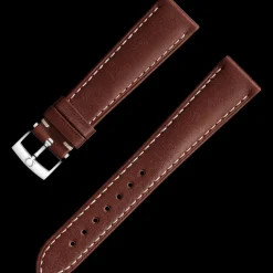 Brown leather strap with pin buckle^OMEGA Outlet