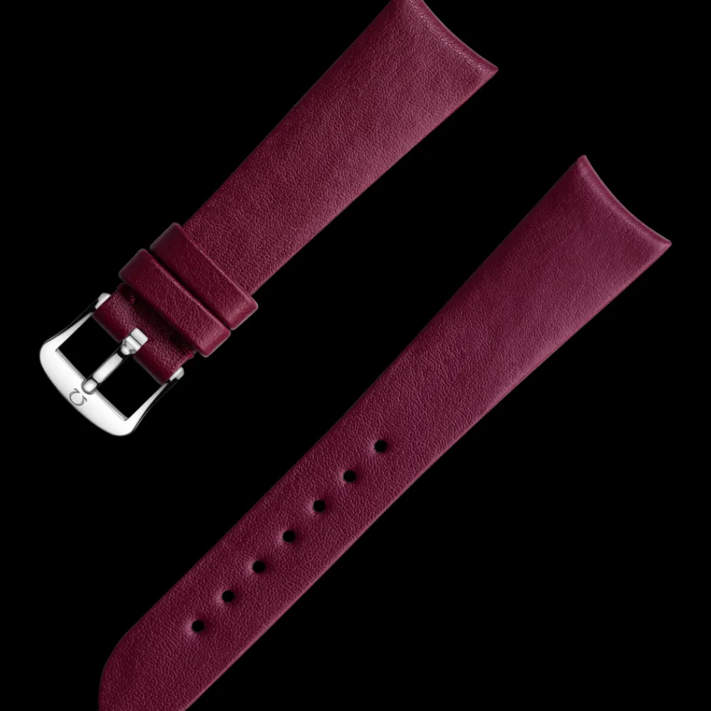 Burgundy vegan strap with pin buckle^OMEGA Hot