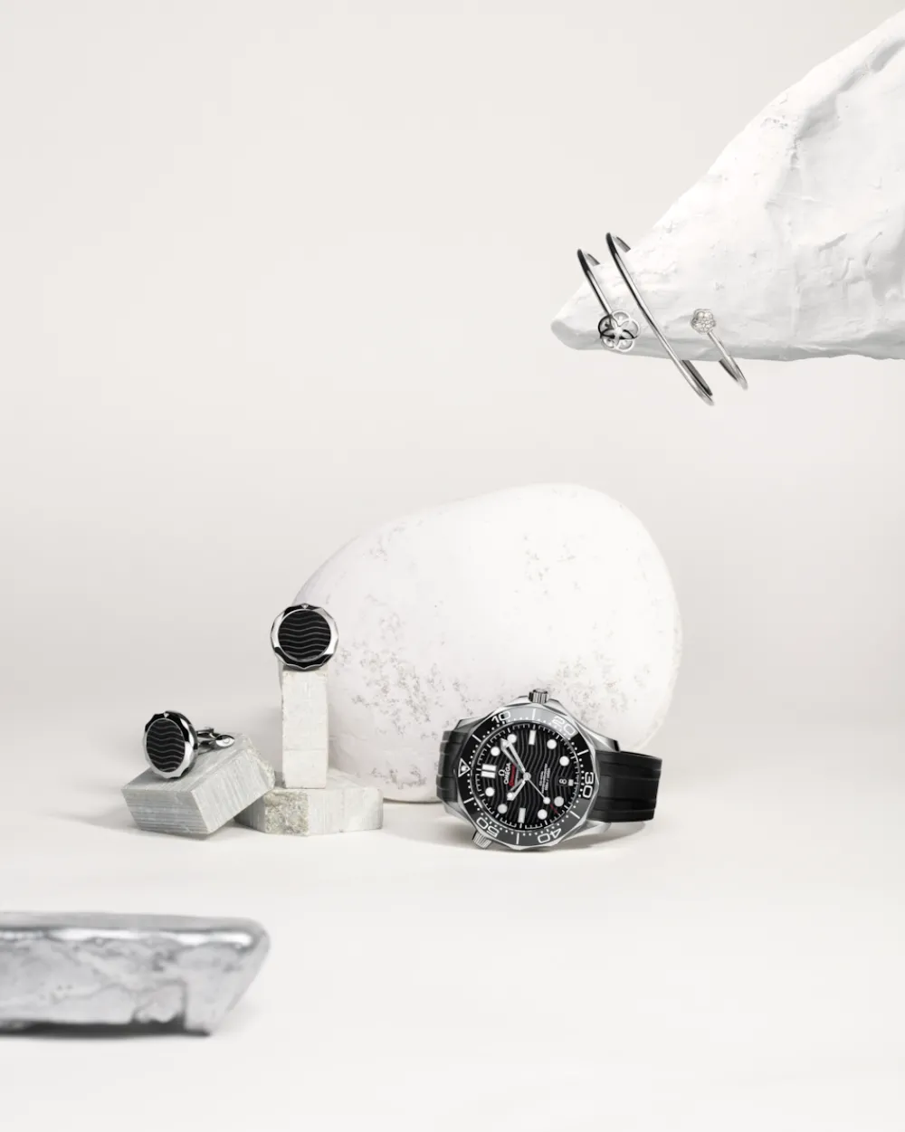 Cufflinks, ceramic, stainless steel^OMEGA Fashion