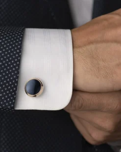 Cufflinks, 18k red gold, eyes of hawk, stainless steel^OMEGA Outlet