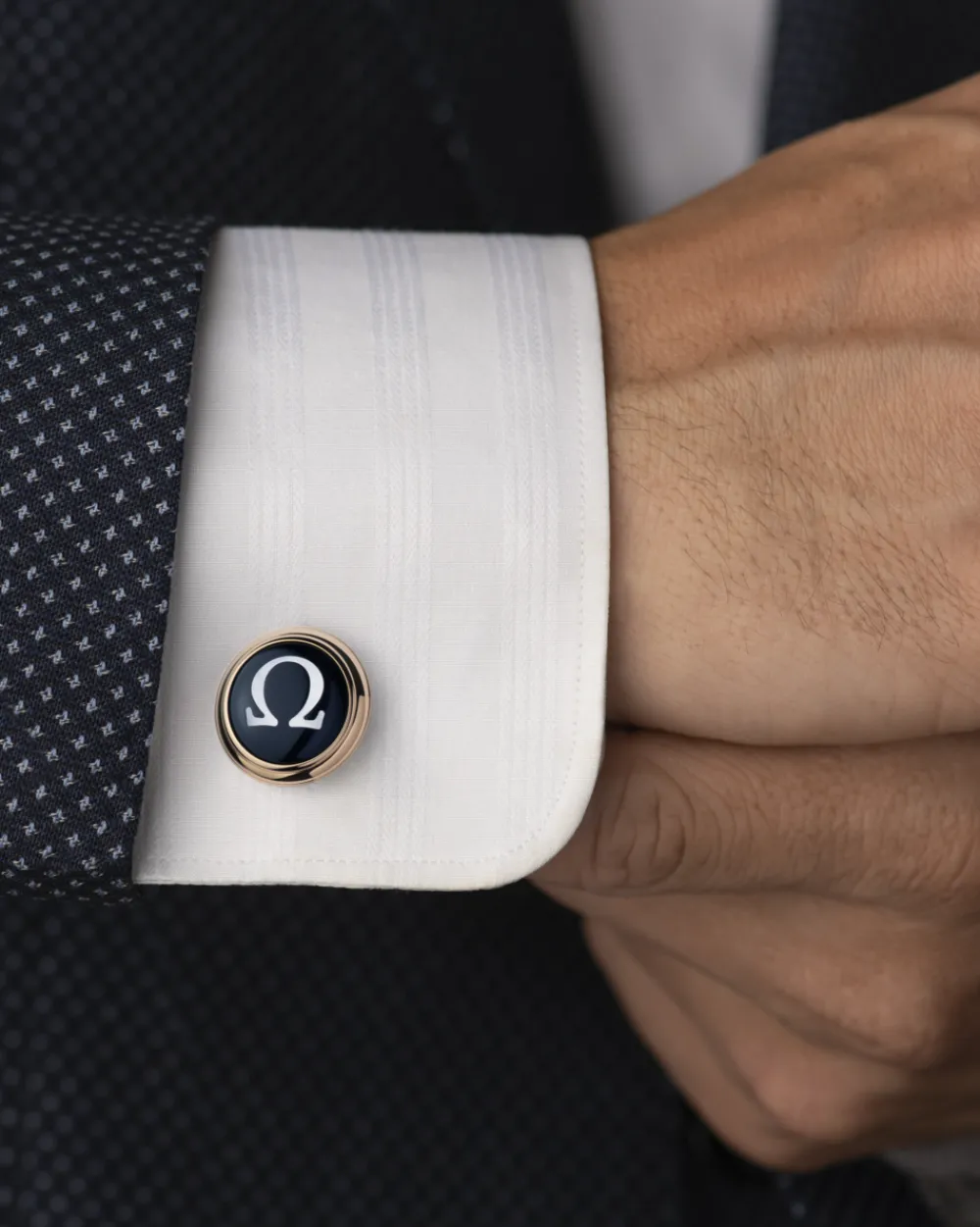 Cufflinks, 18k red gold, mother‑of‑pearl, stainless steel^OMEGA Sale