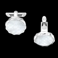 Cufflinks, mother‑of‑pearl, stainless steel^OMEGA New