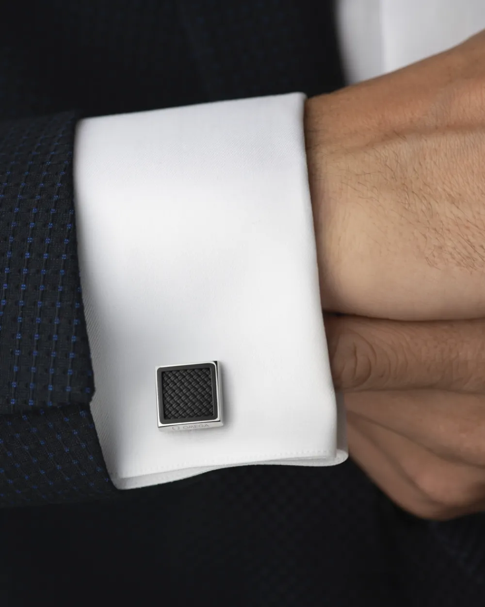Cufflinks, rubber, stainless steel^OMEGA Hot