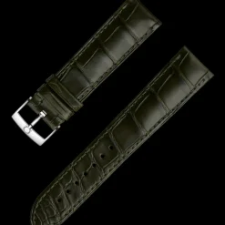 Dark green alligator leather strap with pin buckle^OMEGA New