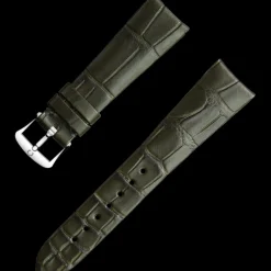 Dark green alligator leather strap with pin buckle^OMEGA Clearance