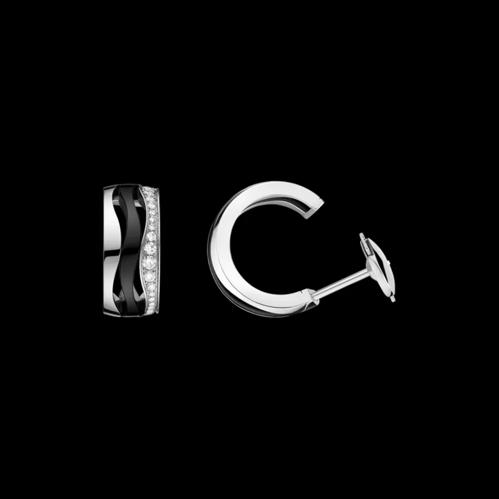 Earring, 18k white gold, ceramic, diamonds^OMEGA Online