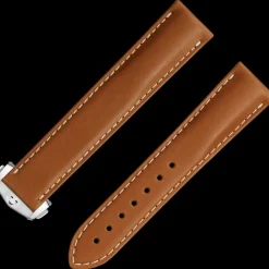 Golden brown leather strap with foldover clasp^OMEGA New
