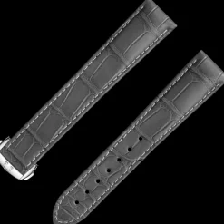Grey alligator leather strap with foldover clasp^OMEGA Best