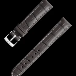 Grey alligator leather strap with pin buckle^OMEGA Sale