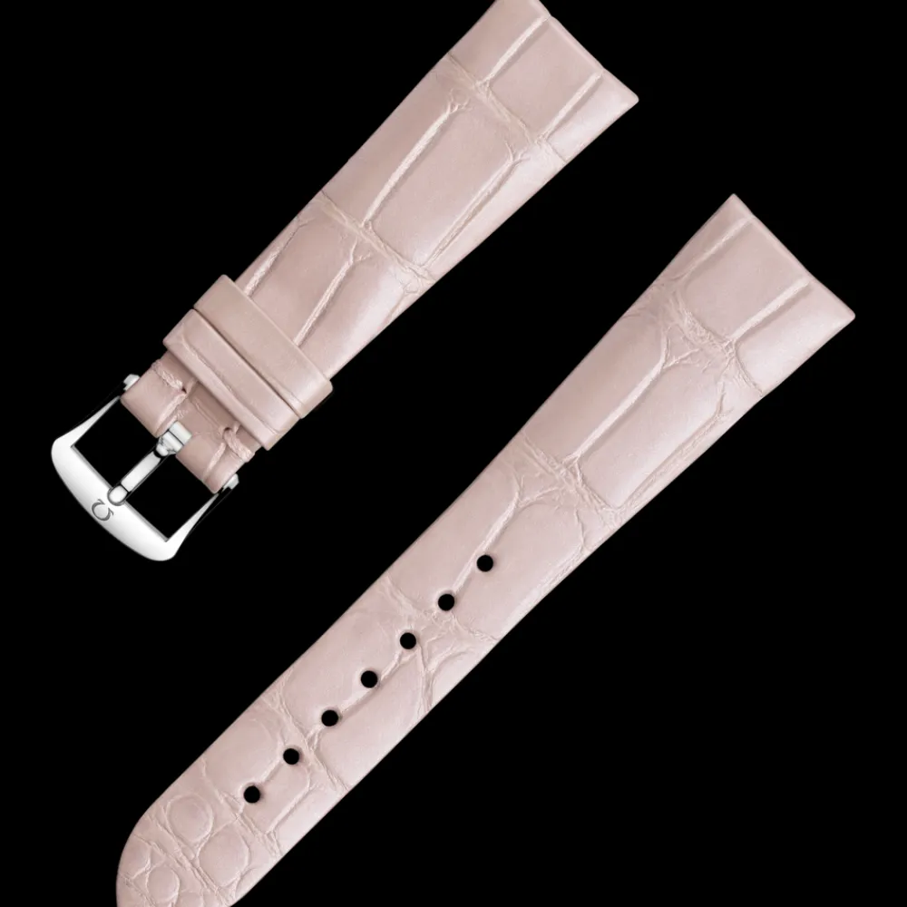 Light pink alligator leather strap with pin buckle^OMEGA Fashion