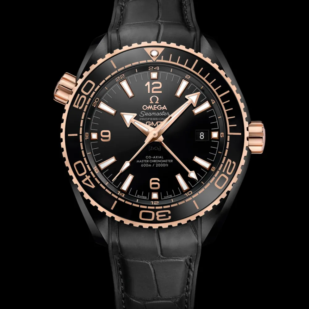 45.5 mm, black ceramic on leather strap with rubber lining^OMEGA Best