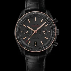44.25 mm, black ceramic on leather strap^OMEGA Online