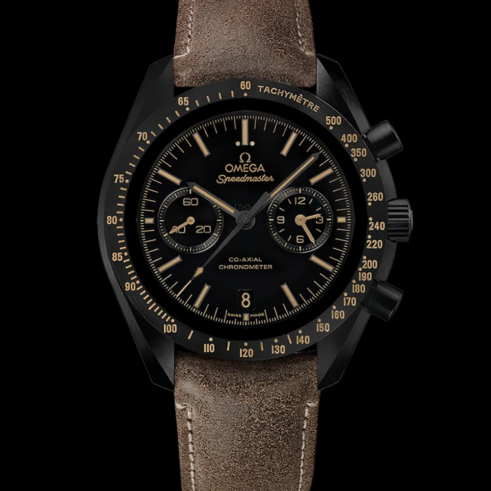 44.25 mm, black ceramic on leather strap^OMEGA Online