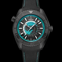 45.5 mm, black ceramic on rubber strap^OMEGA Discount