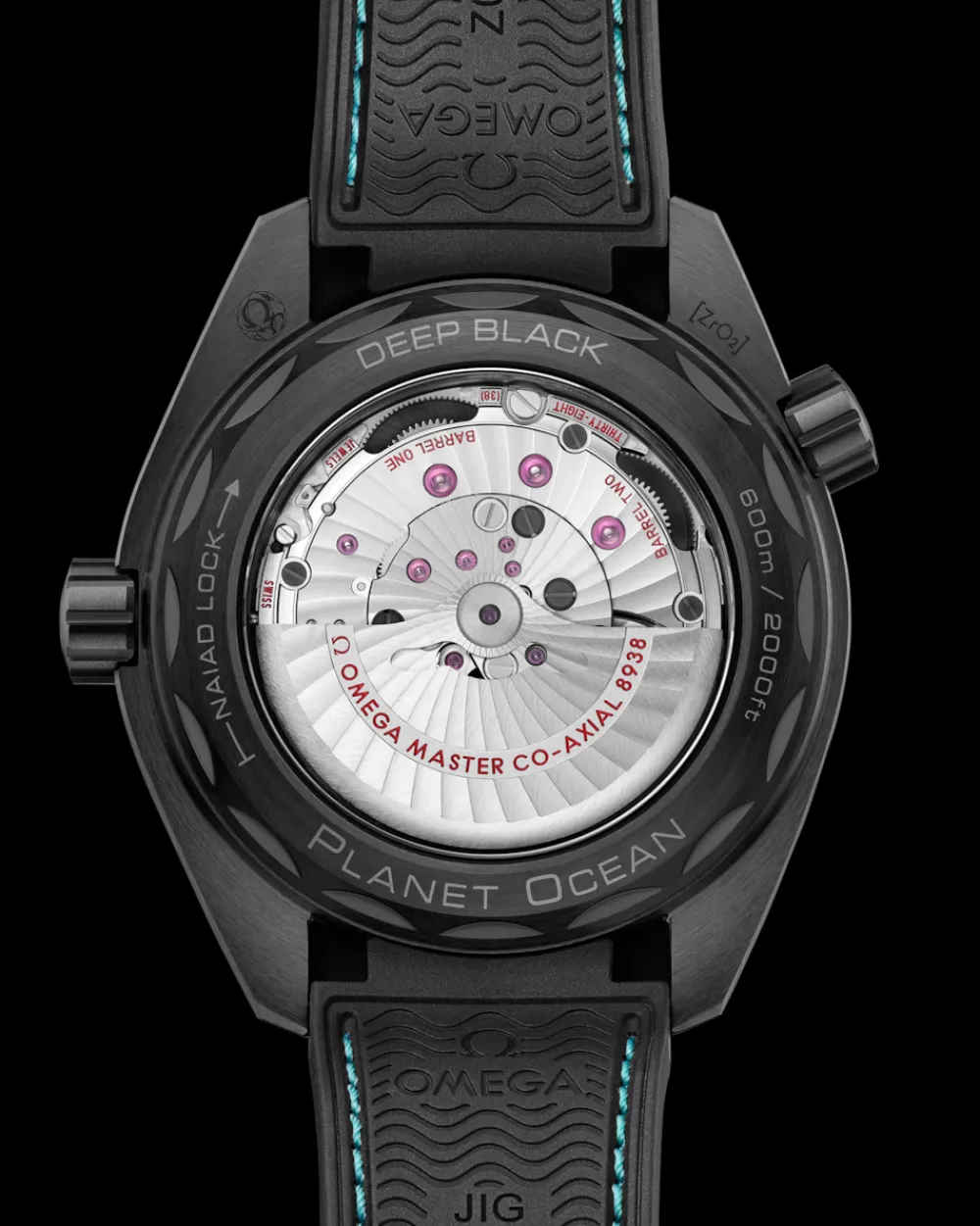 45.5 mm, black ceramic on rubber strap^OMEGA Discount