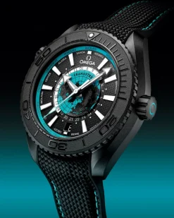45.5 mm, black ceramic on rubber strap^OMEGA Discount