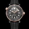 43.5 mm, black ceramic on rubber strap^OMEGA Online