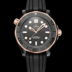 43.5 mm, black ceramic on rubber strap^OMEGA Online