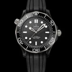 43.5 mm, black ceramic on rubber strap^OMEGA Clearance