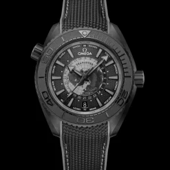 45.5 mm, black ceramic on rubber strap^OMEGA Outlet