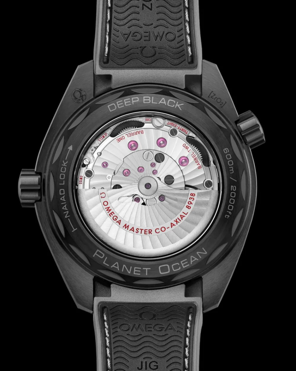 45.5 mm, black ceramic on rubber strap^OMEGA Outlet