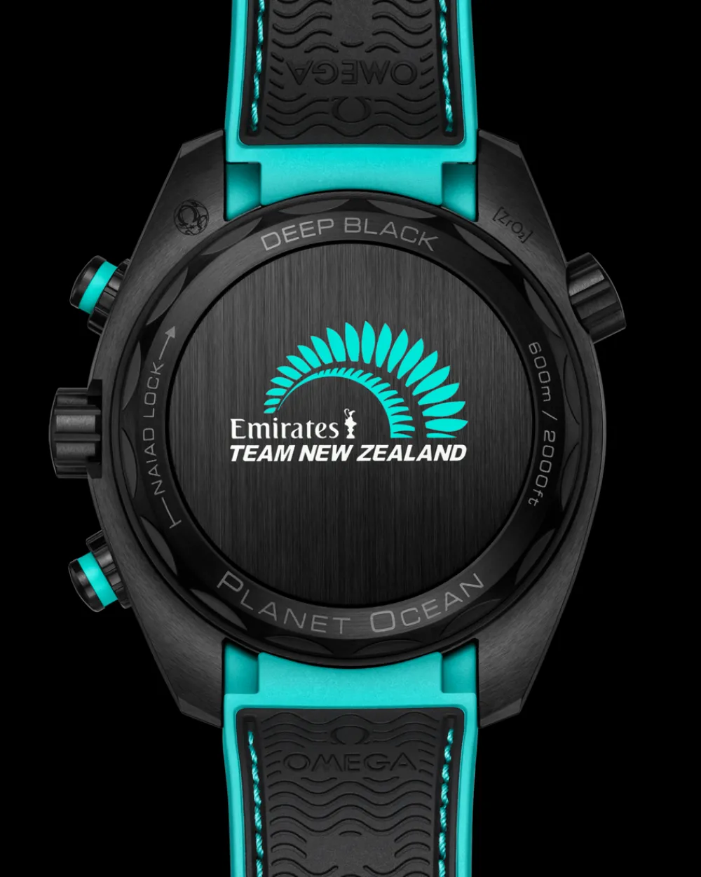 45.5 mm, black ceramic on rubber strap^OMEGA Outlet