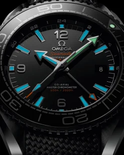 45.5 mm, black ceramic on rubber strap^OMEGA Outlet