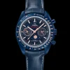 44.25 mm, blue ceramic on leather strap^OMEGA Fashion