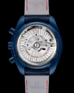 44.25 mm, blue ceramic on leather strap^OMEGA Fashion