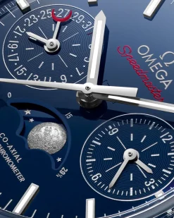 44.25 mm, blue ceramic on leather strap^OMEGA Sale