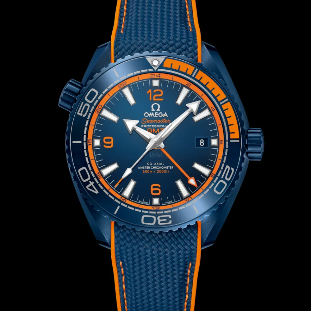 45.5 mm, blue ceramic on rubber strap^OMEGA Fashion