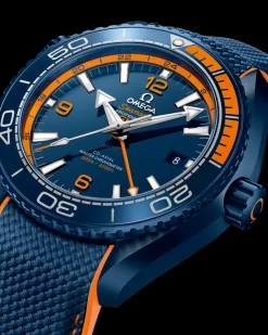 45.5 mm, blue ceramic on rubber strap^OMEGA Fashion