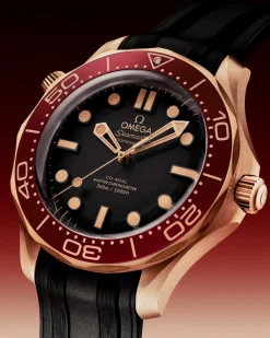42 mm, Bronze gold on rubber strap^OMEGA New