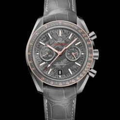 44.25 mm, grey ceramic on leather strap with foldover clasp^OMEGA Hot
