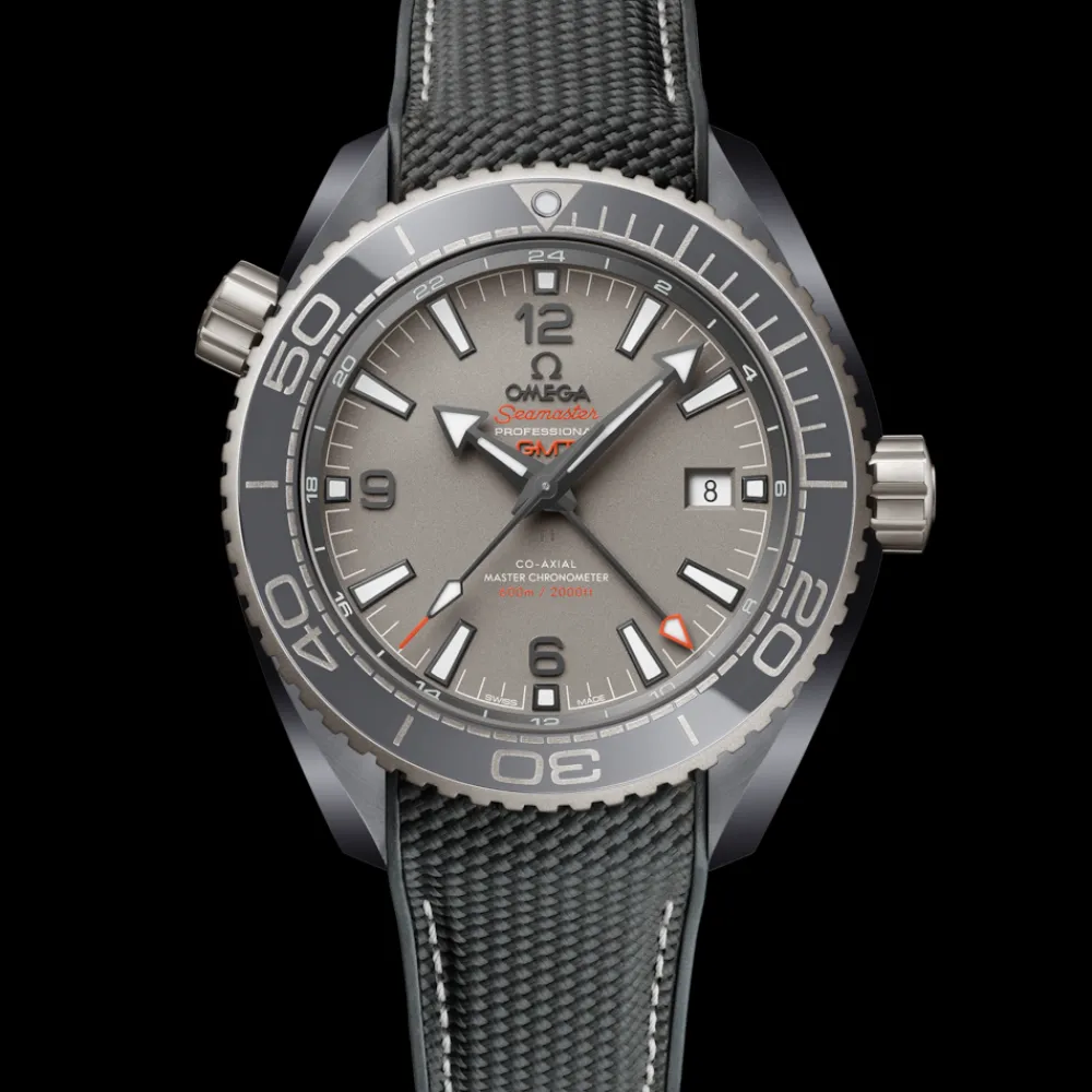 45.5 mm, grey ceramic on rubber strap^OMEGA Hot