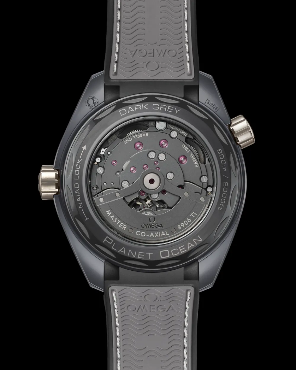 45.5 mm, grey ceramic on rubber strap^OMEGA Hot