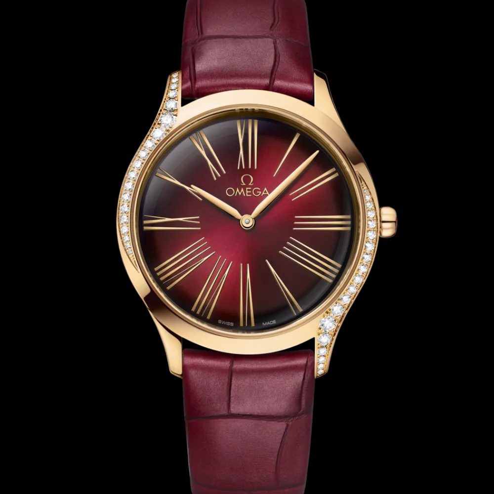 36 mm, Moonshine™ gold on leather strap^OMEGA New